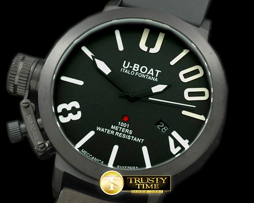 U-BOAT Classico U1001 PVD/RU Blk/Wht Asian 2813 21J -UB024A