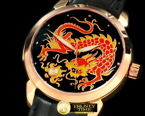 U-BOAT Classico Enamel Champleve Dragon RG/LE Black A2836 -UN036B