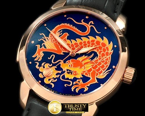 U-BOAT Classico Enamel Champleve Dragon RG/LE Blue A2836 -UN036C