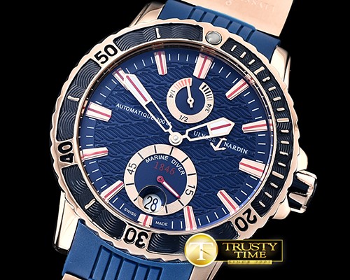 U-BOAT Maxi Marine 44mm RG/RU Blue Asia 23J Mod -UN050A