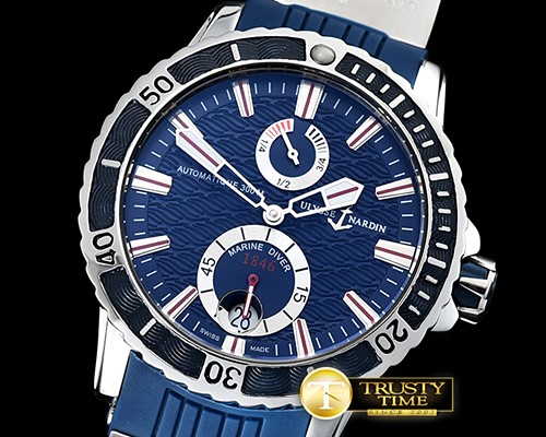 U-BOAT Maxi Marine 44mm SS/RU Blue Asia 23J Mod -UN050B