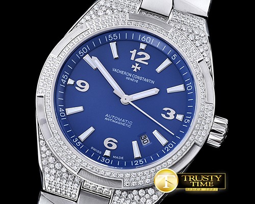 바쉐론콘스탄틴 Overseas Ref.47074 Diams SS/SS Blue MY8215 Mod Cal510 -VC0100D