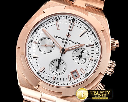 바쉐론콘스탄틴 Overseas Chronograph RG/RG White Asia 7750 Mod 5200 -VC0108A