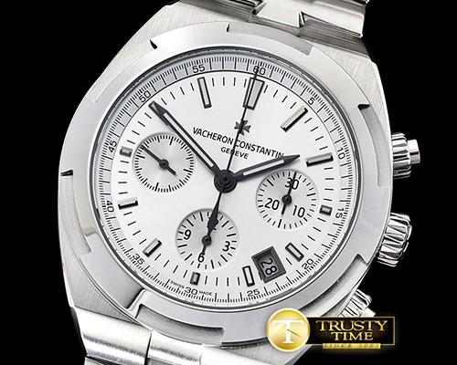 바쉐론콘스탄틴 Overseas Chronograph SS/SS White Asia 7750 Mod 5200 -VC0108C