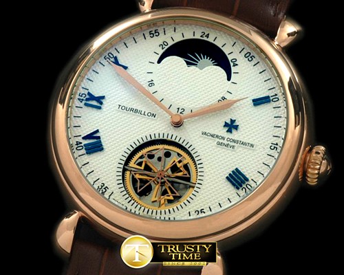 바쉐론콘스탄틴 Malte Tourbillon/Moon Phase RG/LE White Asian Auto 2813 -VC051