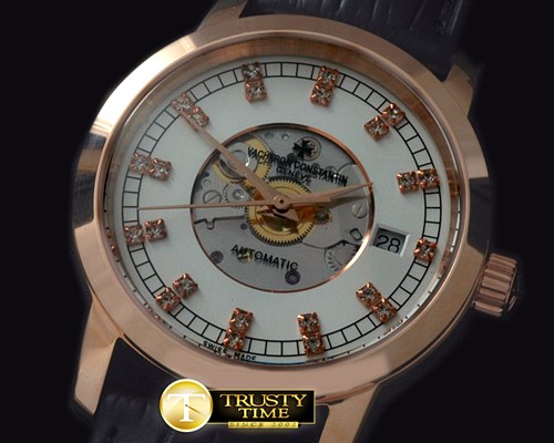 바쉐론콘스탄틴 Matte Skeleton Automatic RG/LE White Asian Eta 2824 -VC072A