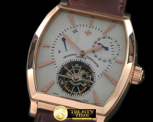 바쉐론콘스탄틴 Malte Tourbillon RG/LE White Flying Tourbillon -VC077B