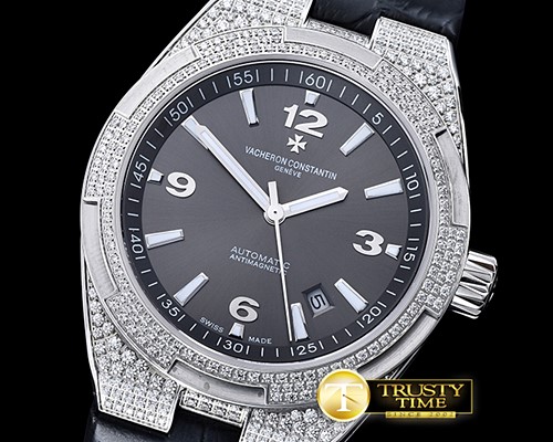 바쉐론콘스탄틴 Overseas Ref.47074 Diams SS/LE Grey MY8215 Mod Cal5100 -VC097B
