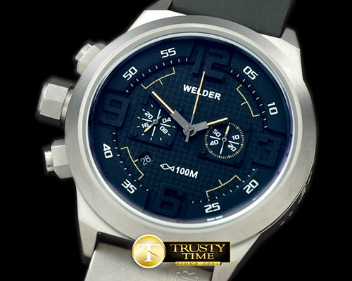 웰더 K31 Chronograph SS/RU All Black/Yellow Jap Qtz -WLD003B