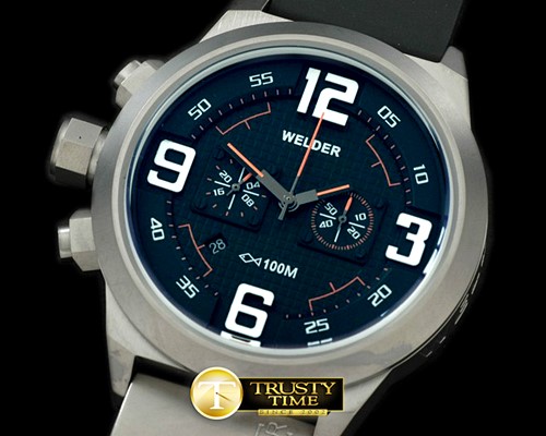 웰더 K31 Chronograph SS/RU Black/Orange Jap Qtz -WLD003C
