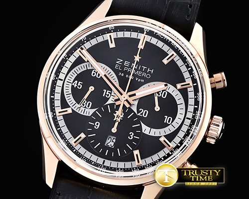 제니스 El Primero 36.000 vPH RG/LE Black Asia 7750 Mod -ZEN026A