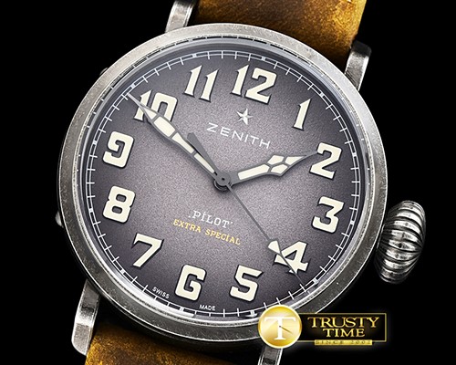 제니스 Type 20 Pilot Extra Special SS/LE Grey XF MY9015 Mod -ZEN029A