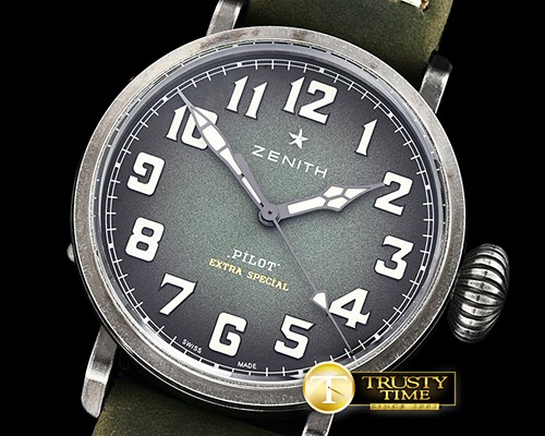 제니스 Type 20 Pilot Extra Special SS/LE Green XF MY9015 Mod -ZEN029B