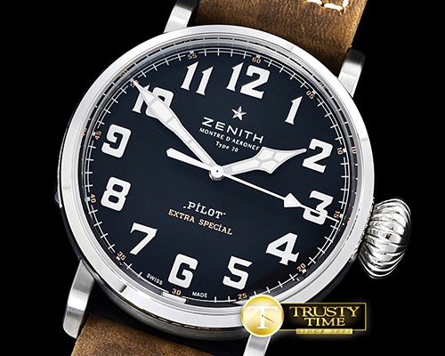 제니스 Type 20 Pilot Extra Special SS/LE Black XF A2824 Mod -ZEN030B
