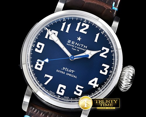 제니스 Type 20 Pilot Extra Special SS/LE Blue XF A2824 Mod -ZEN030C