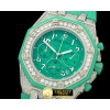 오데마피게 Royal Oak Ladies Chrono SS/Diam/RU Diam Green Jap OS20 -AP0159A