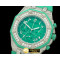 오데마피게 Royal Oak Ladies Chrono SS/Diam/RU Diam Green Jap OS20 -AP0159A