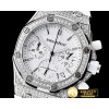 오데마피게 Royal Oak Ladies Chrono SS/RU Wht Stk Diam Bez VK64 -AP0368A
