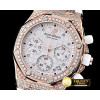 오데마피게 Royal Oak Ladies Chrono RG/RU Wht Diam Diam Bez VK64 -AP0369D