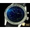 브라이틀링 Navitimer Cosmonaute SS/LE Black/Blue Jap OS20 Qtz -BSW0243A