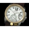 까르띠에 Calibre de Cartier SS/YG/LE White Asian 2836 28800bph -CAR0219A
