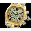 까르띠에 Roadster XL Chrono SS/YG TT White Roman A7750 Sec@3 -CAR0225