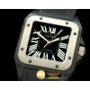 까르띠에 Santos 100 Mid DLC/TI/NY Blk Swiss Eta 2892 Orig -CAR0227