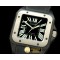 까르띠에 Santos 100 Mid DLC/TI/NY Blk Swiss Eta 2892 Orig -CAR0227