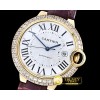 까르띠에 Cartier Balon Bleu Mens Diams Bez YG/LE White Miyota -CAR0370A