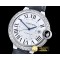 까르띠에 Cartier Balon Bleu Mens Diams Bez SS/LE White Miyota -CAR0370B
