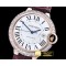 까르띠에 Cartier Balon Bleu Mens Diams Bez RG/LE White Miyota -CAR0370C