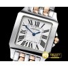 까르띠에 Santos Demoiselle Ladies RG/SS White Swiss Quartz -CAR0384A