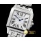 까르띠에 Santos Demoiselle Mens SS/SS White Swiss Quartz -CAR0385B