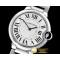 까르띠에 Balon Bleu Midsize 36mm SS/SS White/Rmn Num Swiss Qtz -CAR0397