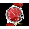 까르띠에 Balon Bleu Midsize 33mm SS/LE Red JF MY9015 Mod -CAR0409A
