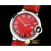 까르띠에 Balon Bleu Midsize 33mm SS/LE Red JF Swiss Quartz Mod -CAR0409B