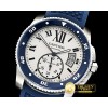 까르띠에 Calibre de Cartier Diver (Blue) SS/RU Wht JF Asia 2824 -CAR0421A