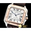 까르띠에 Santos De Cartier 2018 Mens RG/SS/LE (Bwn) Wht Miyota -CAR0427B