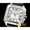 까르띠에 Santos De Cartier 2018 Mens SS/LE (Blk) Wht Swiss Qtz -CAR0429D