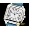까르띠에 Santos De Cartier 2018 Mens SS/LE (Blue) Wht Swiss Qtz -CAR0429E