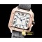 까르띠에 Santos De Cartier 2018 Ladies RG/LE Wht Swiss Qtz -CAR0430A