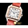 까르띠에 Santos De Cartier 2018 Ladies RG/SS/LE Wht Swiss Qtz -CAR0430F