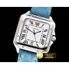 까르띠에 Santos D Cartier 2018 Ladies SS/LE (Blue)Wht Swiss Qtz -CAR0430G
