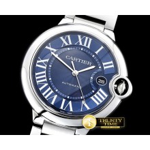 까르띠에 Balon Bleu 42mm SS/SS Blue V6F V4 Asia 2824 Mod -CAR0442