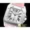 까르띠에 Santos 100 Midsize 33mm SS/LE (Pink) Wht NH05 Mod -CAR0446