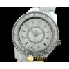 크리스찬디올 Dior VIII Mid Size Cer/Cer/Wht Diam White Jap Quartz -CD019A