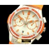위블로 Ladies Classic Fusion Chrono SS/RU Wht/Org Jap Qtz -HUB0247B