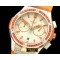 위블로 Ladies Classic Fusion Chrono SS/RU Wht/Org Jap Qtz -HUB0247B
