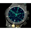 위블로 Classic Fusion Chrono PVD/LE All Blk Green Jap Qtz -HUB0285A