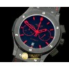 위블로 Classic Fusion Chrono PVD/LE All Blk Red Jap Qtz -HUB0285H